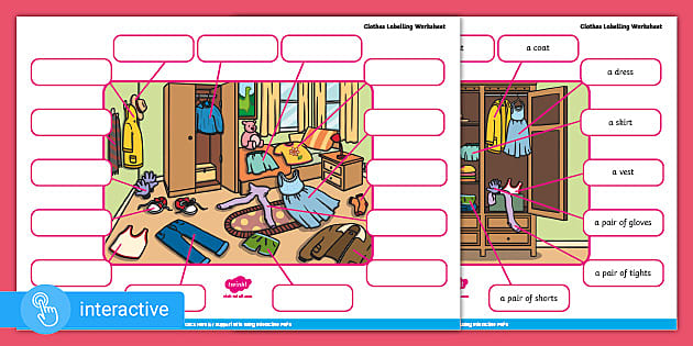 Clothes Labelling - Interactive EAL Worksheet (teacher made)