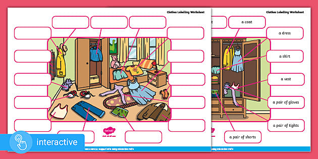 Clothes Labelling - Interactive EAL Worksheet (Teacher-Made)