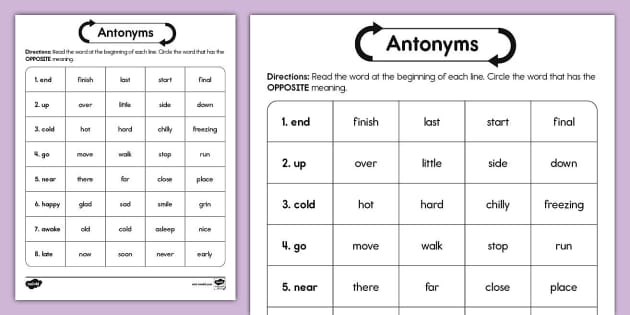 Grade 3. Building Vocabulary. Synonyms and Antonyms