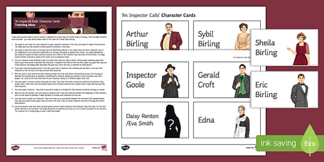 An Inspector Calls Character Cards - Sheila & Eric Birling