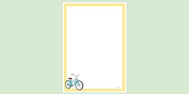 FREE! - Cute Bicycle Page Border | Page Borders | Twinkl