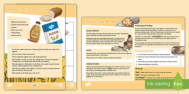 Stone Age Bread Fact File and Activity - Twinkl