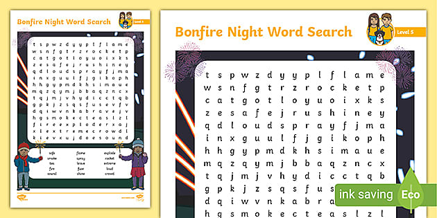 Level 5 Bonfire Night Word Search Teacher Made Twinkl