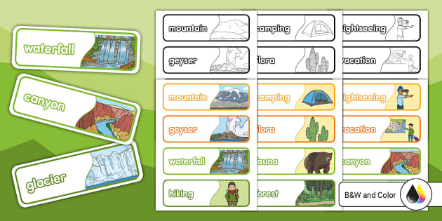 National Parks Vocabulary Cards | K-2 | Twinkl USA - Twinkl