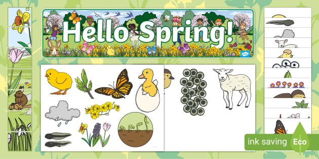 Spring Door Decoration Pack (teacher made) - Twinkl