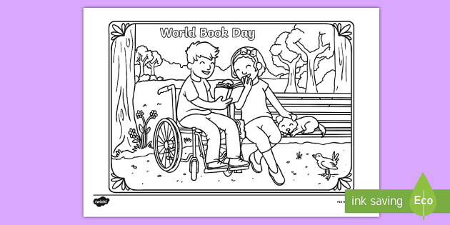 ks1 world book day coloring page teacher made
