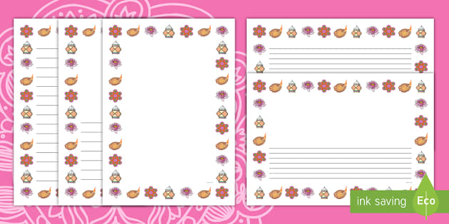Diwali Page Borders English Portuguese Teacher Made