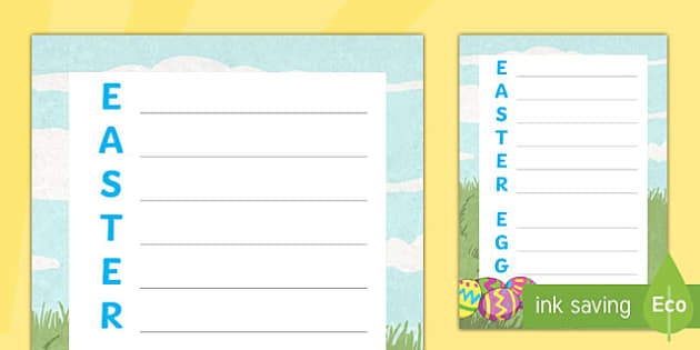 Easter Poems for Kids - Easter Egg Acrostic Poem - Twinkl