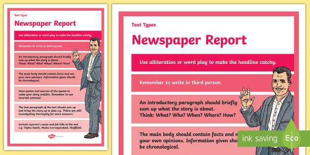 Text Types Guide Newspaper Report Display Poster