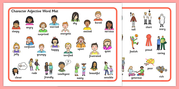 Describe a character's clothes (word mat writing frame vocabulary)