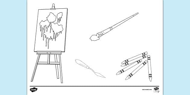 Coloring Page painter's easel - free printable coloring pages