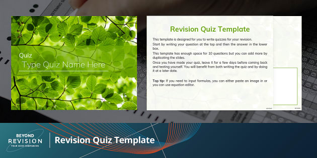 FREE! - 👉 Revision Quiz Template (Teacher-Made) - Twinkl