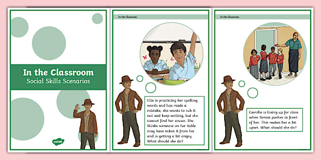 In the Classroom: Social Skills Scenario Cards - Twinkl