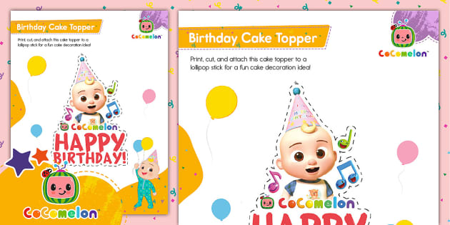 Free CoComelon Cake Topper | Printables | Twinkl USA