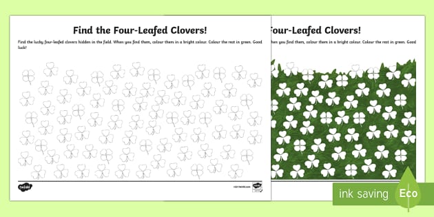 Find the Four Leafed Clovers Worksheet / Worksheet World Around Us KS2