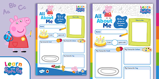 Free! - Peppa Pig: All About Me Activity Sheet - Twinkl