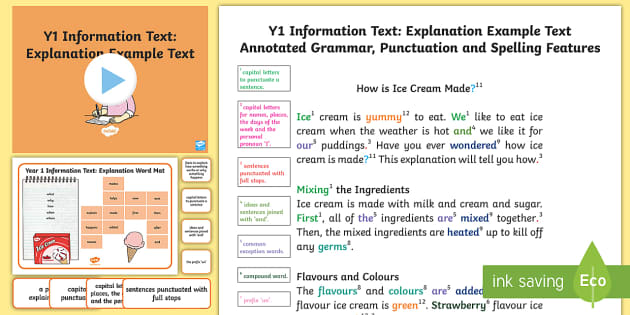 explanation text year 1 examples primary resource