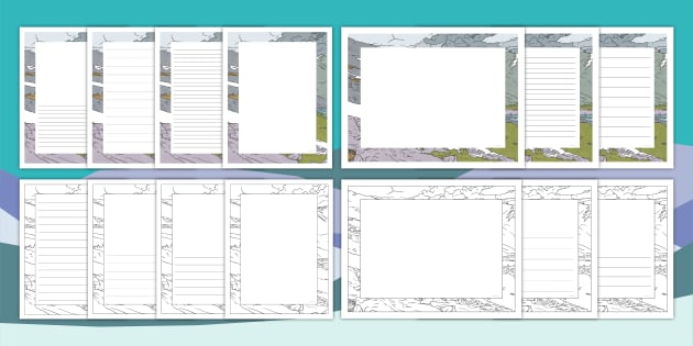 Blank and Lined Journal Writing Pages - Tundra Biome Border