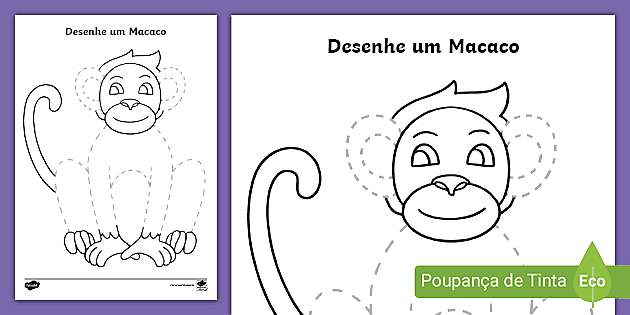 Desenho de macaco infantil - Páginal Inicial