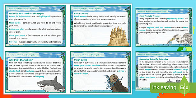 Connecting with Our Seas Challenge Cards (teacher made)