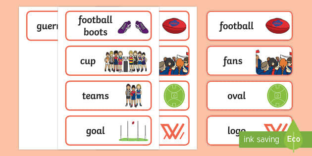 AFLW Word Cards - F-2, AFL Teams, Footy Teams, Football Teams, AFL