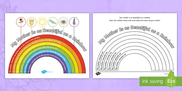 Mother's Day Rainbow Description Activity for 3rd-5th Grade