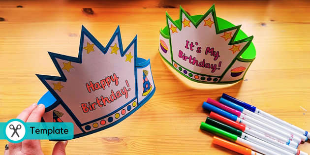 Princess crown paper template - Printable kids crafts by Happy Paper Time