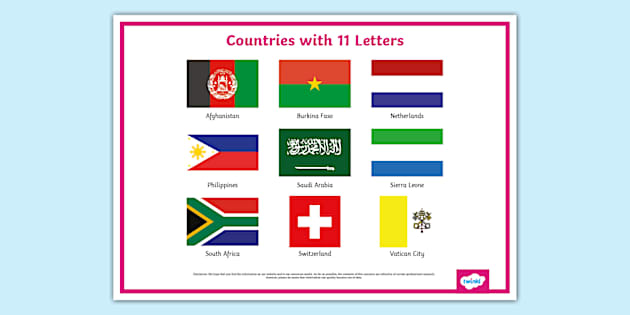 Countries with 11 Letters Display Poster (teacher made)