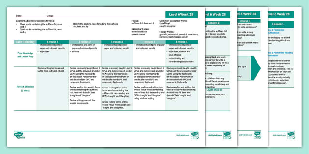 Level 6 Week 28 Weekly Plans (Teacher-Made) - Twinkl