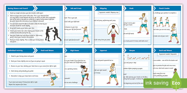 Boxing Drills For Kids - Boxercise Circuit Activities - Ks2