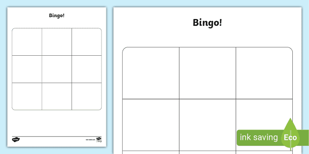 blank bingo cards