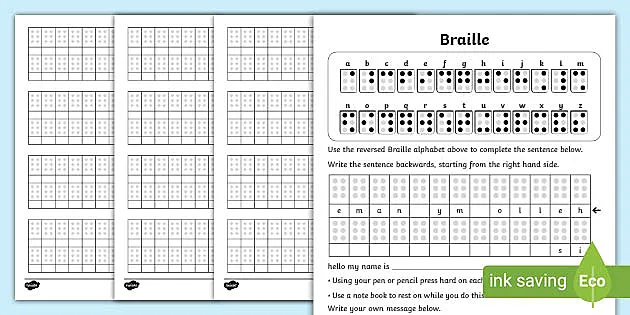 Braille Worksheets Language Resources Twinkl
