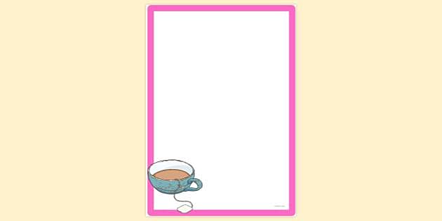 FREE! - Cup of tea Page Border | Page Borders | Twinkl