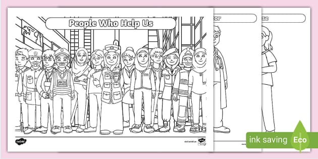 People Who Help Us UAE Colouring Pages (teacher made)