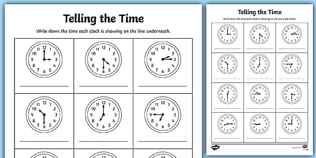 Clock Worksheet ⭐ Printable Cut and Color, Digital, Analog