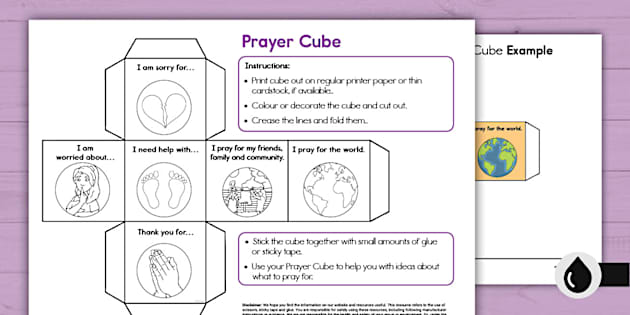 Prayer Cube (teacher made) - Twinkl