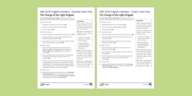 wrcEngLangLit on X: Y11 AQA English Literature Paper 2- Power and Conflict  cluster- 'The Charge of the Light Brigade' by Alfred, Lord Tennyson Key  Quotes.  / X