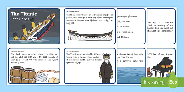 The Titanic Fact Cards teacher Made Twinkl