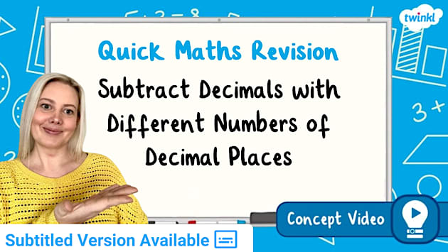 👉 Subtract Decimals with Different Numbers of Decimal Places | KS2 Maths