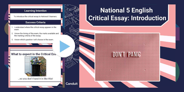 national 5 english critical essay questions prose