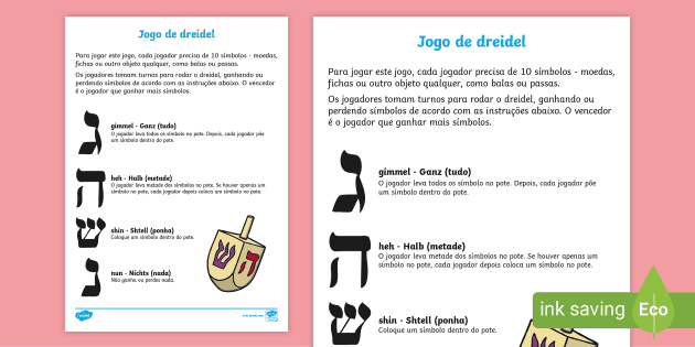 Jogo de Dreidel de Hanucá (Teacher-Made) - Twinkl