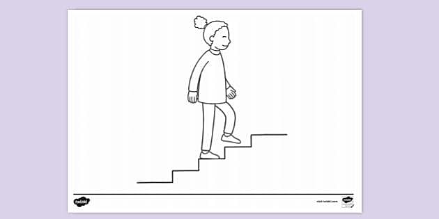 free-girl-walking-up-stairs-colouring-sheet-colouring-sheets