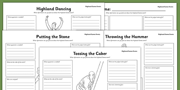 Highland Games Worksheet - Events | Twinkl (professor feito)