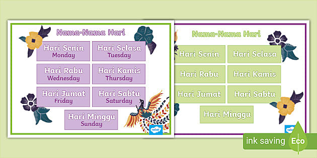 Days of the Week Word Mat Indonesian (teacher made) - Twinkl