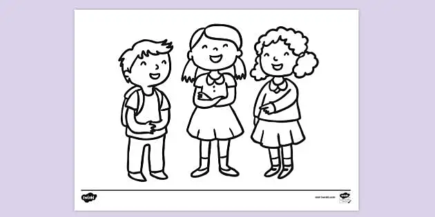 school children coloring page