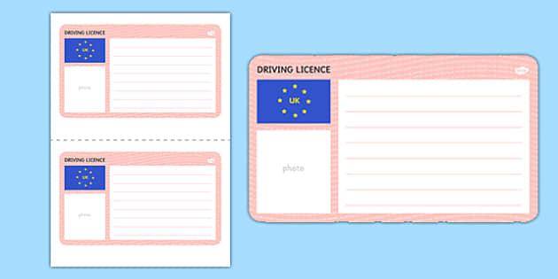 Blank Driving Licence Template Teacher Made