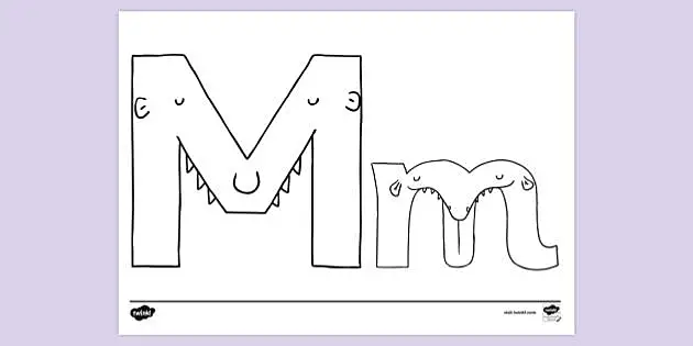 Free Printable Letter M Colouring Page Primary Resources