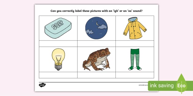 IGH or OA Sound Worksheet (teacher made) - Twinkl