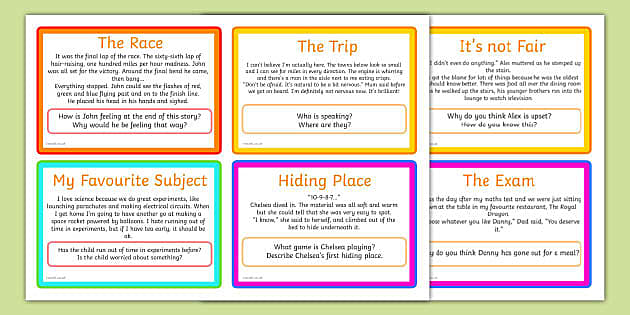 KS2 Inference Questions Challenge Cards - Primary Resource