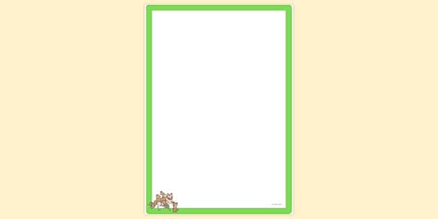 Simple Blank Wolf and Babies Page Border | Page Borders